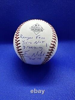 Texas Rangers Eric Nadel Signed 23 World Series Baseball Auto Your Not Dreaming