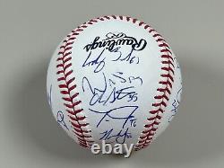 Texas Rangers Team Signed 2023 World Series Baseball COA 16 AUTOS Carter Eovaldi