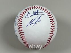 Texas Rangers Team Signed 2023 World Series Baseball COA 16 AUTOS Carter Eovaldi