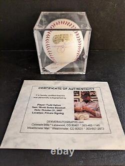 Todd Helton Autographed 2007 World Series Baseball Rockies Rare! Hof