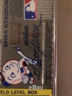 Tom Seaver 1969 World Series full ticket autograph PSA/DNA game 4 signed unused