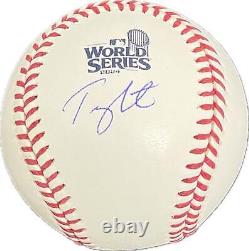 Tommy Edman Signed 2024 World Series Baseball Tristar Los Angeles Dodgers autogr