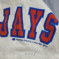 Toronto Blue Jays 1992 Stamp World Series Bomber Fleece Jacket Mens Large Worn