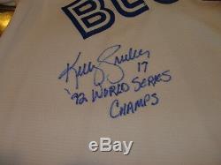Toronto Blue Jays Kelly Gruber Signed MLB Baseball 92 World Series Champs Jersey