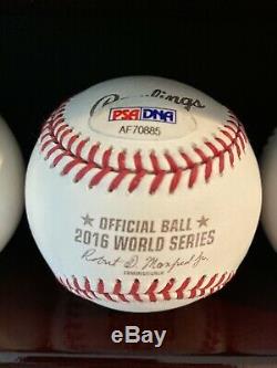 Travis Wood Signed 2016 World Series Baseball Rawlings Chicago Cubs MLB PSA COA