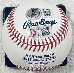 Trea Turner Beckett Witnessed Authenticated Signed 2019 World Series Baseball