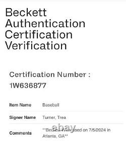 Trea Turner Beckett Witnessed Authenticated Signed 2019 World Series Baseball