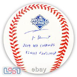 Trea Turner Nationals Signed Inscribed 2019 World Series Baseball USA SM BAS