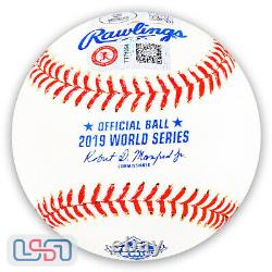 Trea Turner Nationals Signed Inscribed 2019 World Series Baseball USA SM BAS