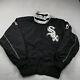 Vintage Chicago White Sox Jacket Mens Large Black Majestic Flag World Series