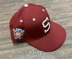 VTG Stanford Cardinals New Era Hat Game Worn 2003 College World Series Baseball