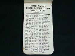 Very Rare 1908 World Series Winners Chicago Cubs Authentic Baseball Schedule