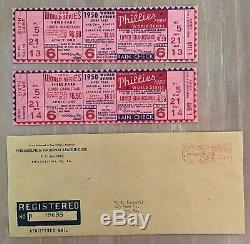Vintage 1950 World Series New York Yankees @ Phillies Full Tickets (2) Game #6