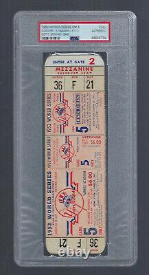 Vintage 1952 World Series Dodgers @ Yankees Full Ticket Game #5 Mantle Psa