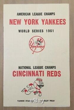 Vintage 1961 World Series Program Cincinnati Reds @ New York Yankees Mantle