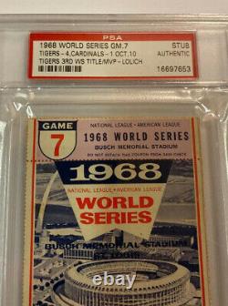 Vintage 1968 World Series Game 7 Stub Detroit Tigers/St Louis Cardinals PSA Auth