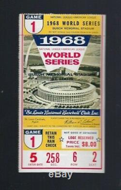 Vintage 1968 World Series Tigers @ St Louis Cardinals Baseball Ticket Stub Gm #1