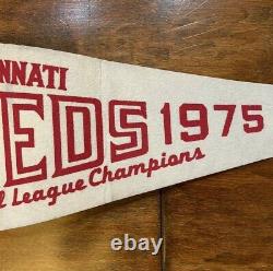 Vintage 1975 Cincinnati Reds Pennant World Series National League Champions MLB