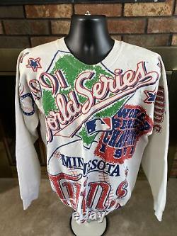 Vintage 1991 World Series Champs MLB Baseball Minnesota Twins Sweatshirt MENS XL