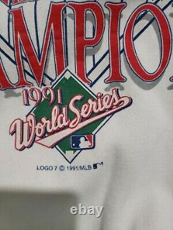 Vintage 1991 World Series Champs MLB Baseball Minnesota Twins Sweatshirt Mens XL