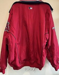Vintage Anaheim Angels 2002 World Series Jacket Majestic Size XXL Red Fleece Men