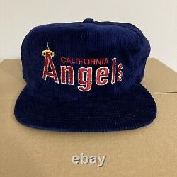 Vintage DS CORDUROY California Angels Snapback Hat Anaheim Los Angeles Baseball