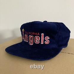 Vintage DS CORDUROY California Angels Snapback Hat Anaheim Los Angeles Baseball