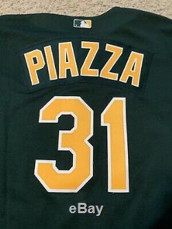 Vintage Mike Piazza Baseball Jersey Russell Authentic 48 XL Oakland Athletics