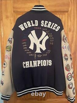 Vintage New York Yankees Blue World Series Baseball Field Jacket, Size XXL