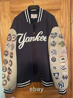 Vintage New York Yankees Blue World Series Baseball Field Jacket, Size XXL