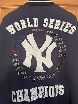 Vintage New York Yankees Blue World Series Baseball Field Jacket, Size XXL