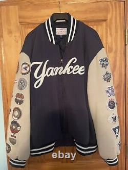 Vintage New York Yankees Blue World Series Baseball Field Jacket, Size XXL