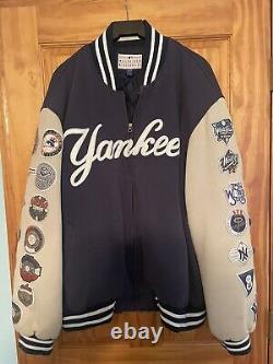 Vintage New York Yankees Blue World Series Baseball Field Jacket, Size XXL