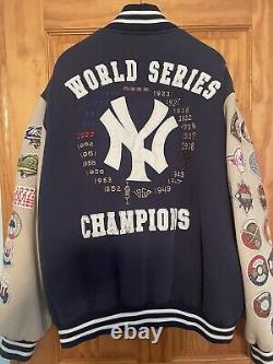 Vintage New York Yankees Blue World Series Baseball Field Jacket, Size XXL