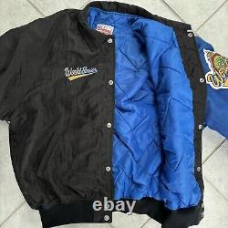 Vintage Starter World Series Satin Bomber Jacket XL 1996 MLB NY Yankees Black