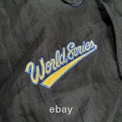 Vintage Starter World Series Satin Bomber Jacket XL 1996 MLB NY Yankees Black