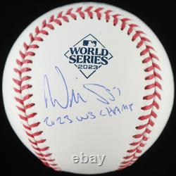 WILL SMITH Rangers'2023 WS CHAMP' Signed 2023 World Series Baseball (Radtke)