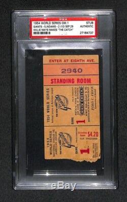 Willie Mays The Catch 1954 World Series Game 1 Ticket New York Giants Psa Rare