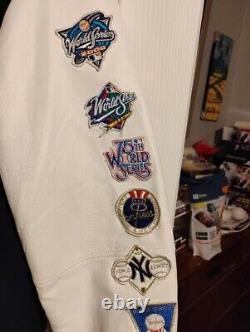 Yankees 26- time World series Jacket, white leather sleeve with Yankee blue (L)