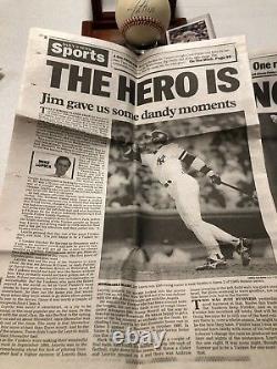 Yankees Jim Leyritz Autographed Baseball 1996 World Series w COA, Card & Article