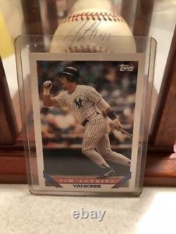 Yankees Jim Leyritz Autographed Baseball 1996 World Series w COA, Card & Article