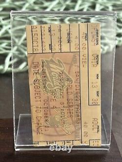 Yankees World Series Baseball & Game 4 Ticket Stub (1998), With Display Case