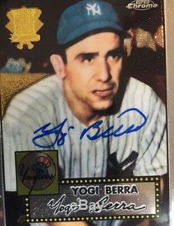 Yogi Berra 2002 Topps Chrome 1952 SIGNED Card 191 World Series Mint Auto STEINER