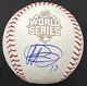 Yordano Ventura Signed 2015 World Series Logo Baseball Jsa