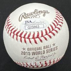 Yordano Ventura Signed 2015 World Series Logo Baseball JSA